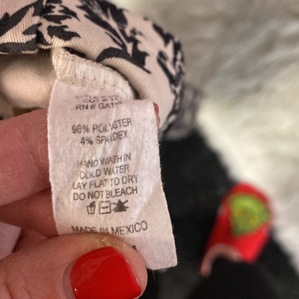 Black White Damask Pencil Skirt Stretch Classic Elegant Size S - Picture 7 of 7